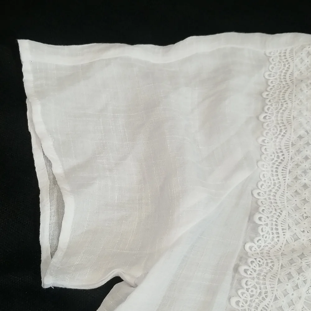 Zac & Rachel Square Neckline Short Sleeves White Top. Size PL - Picture 8 of 12